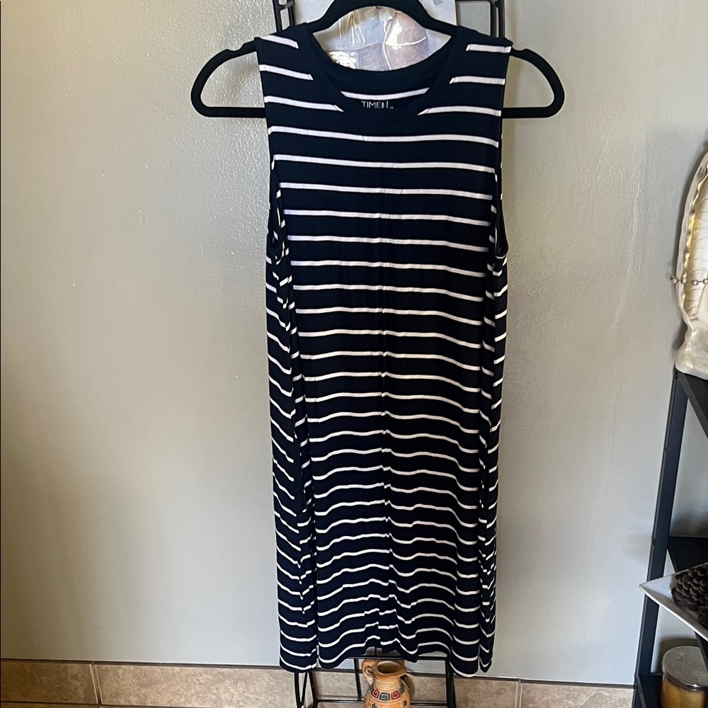 Torrid Navy and White Striped Midi Dress